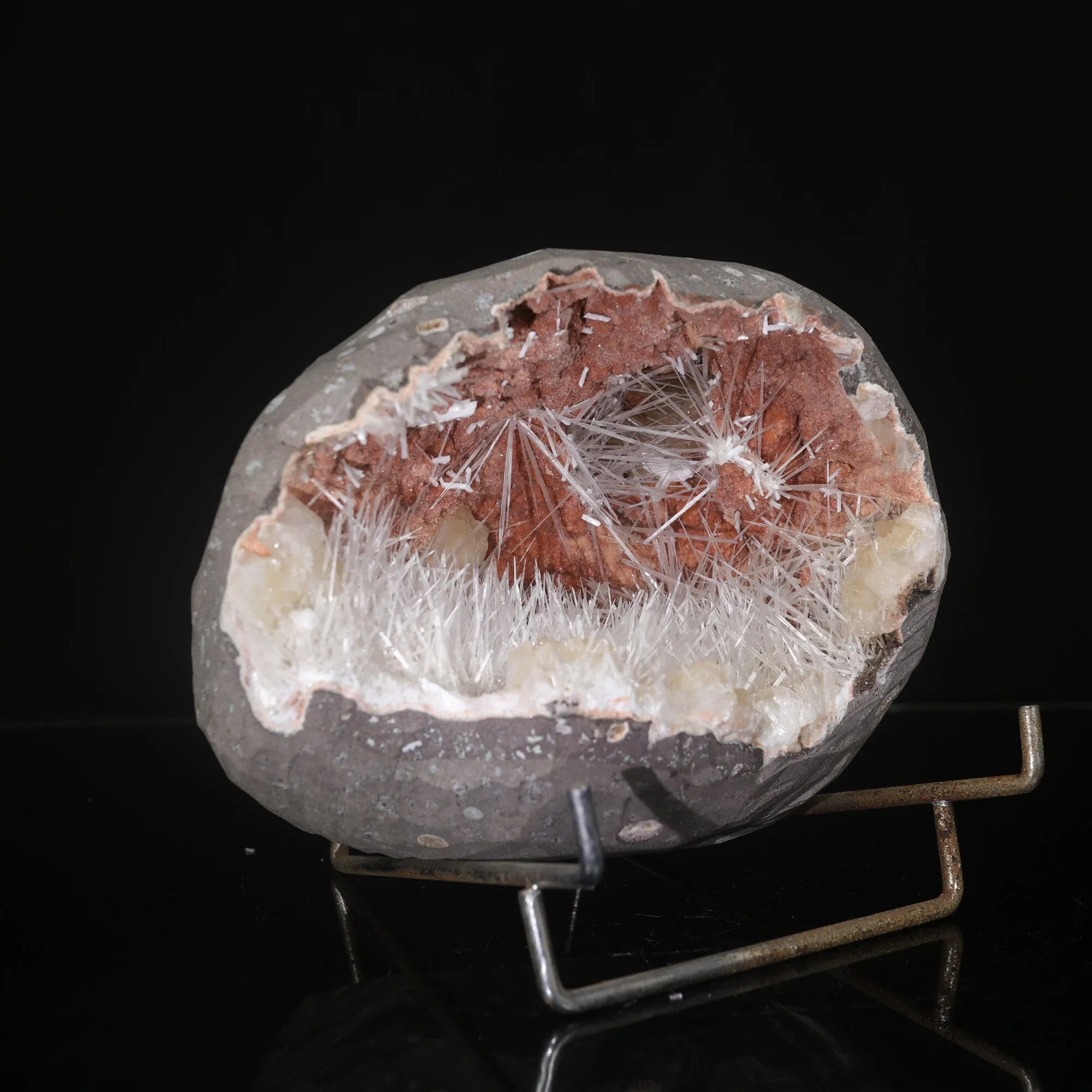 Scolecite in Heulandite Geode Natural Mineral Specimen - image 4