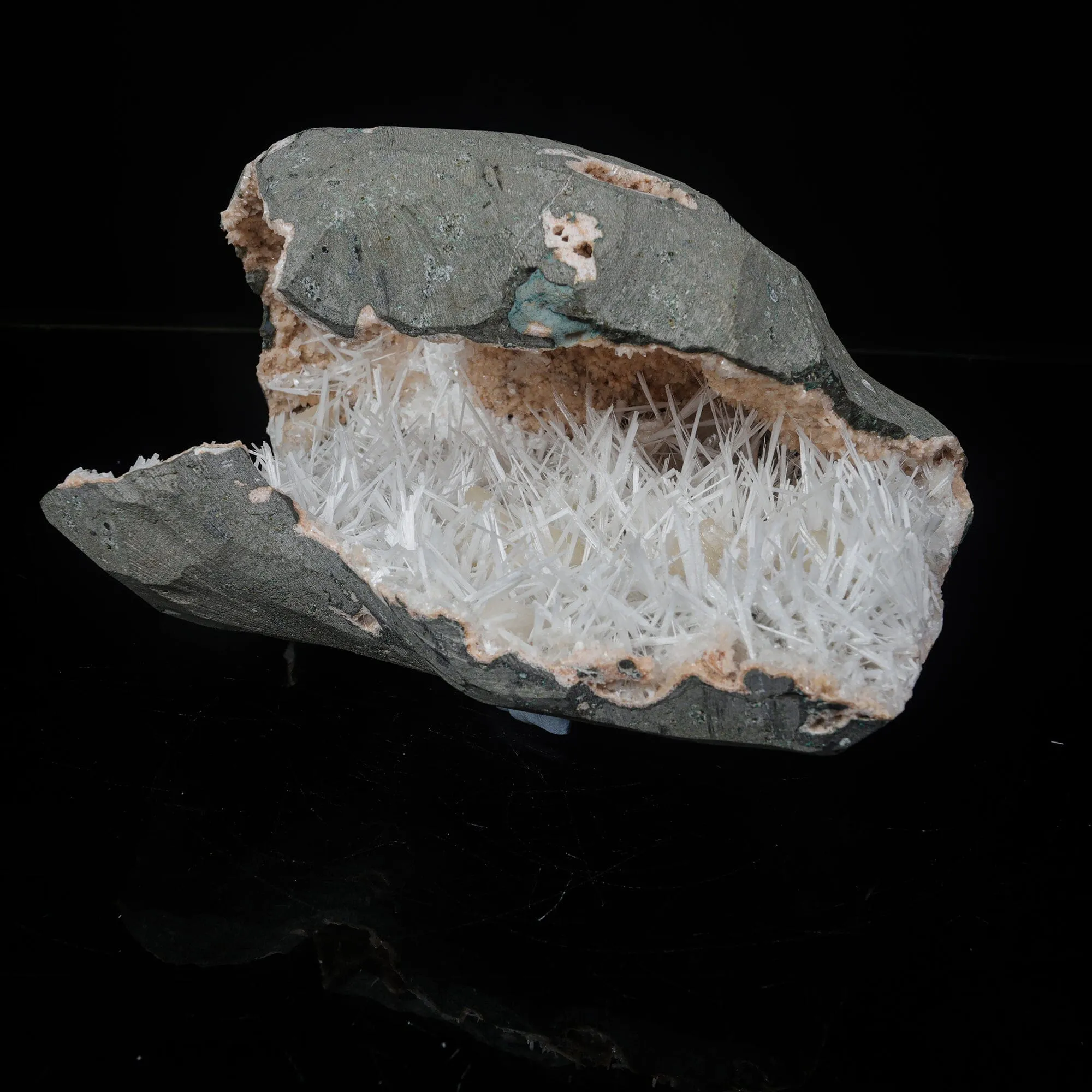 Scolecite in Heulandite Geode Natural Mineral Specimen - image 2