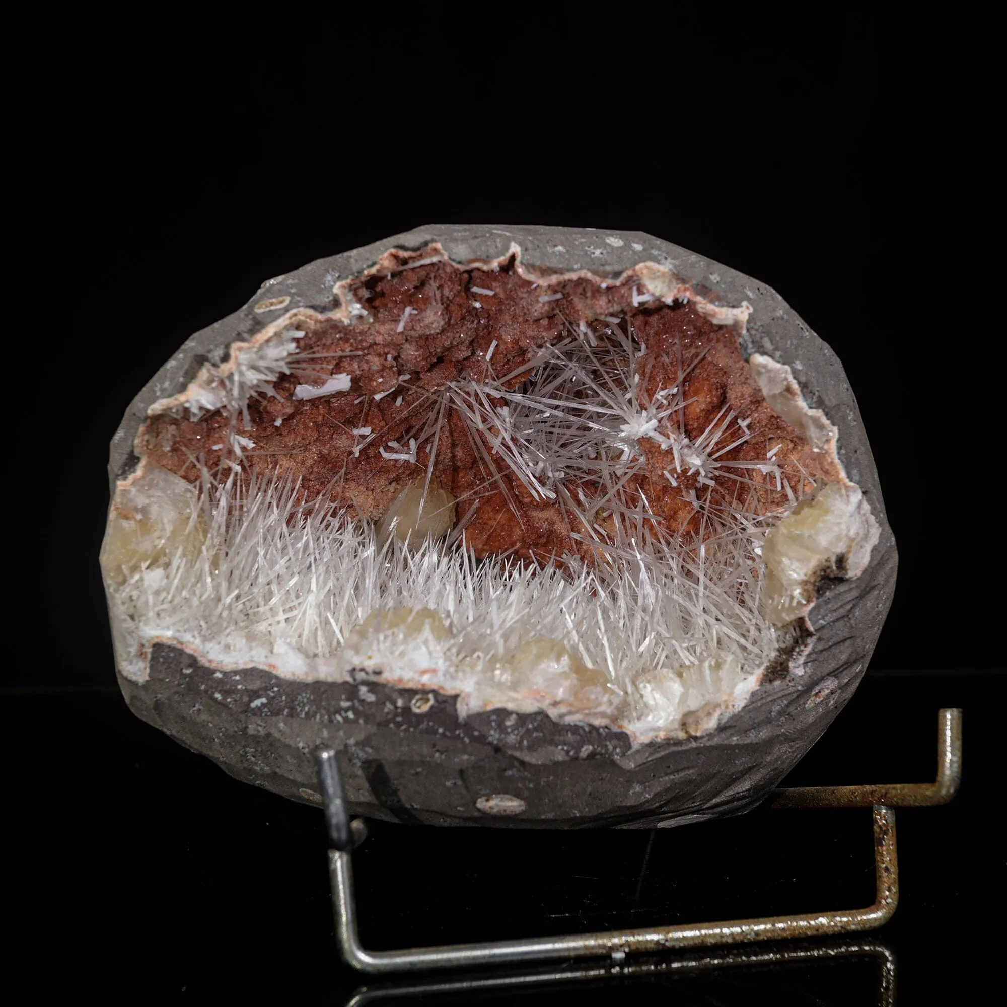 Scolecite in Heulandite Geode Natural Mineral Specimen - image 2