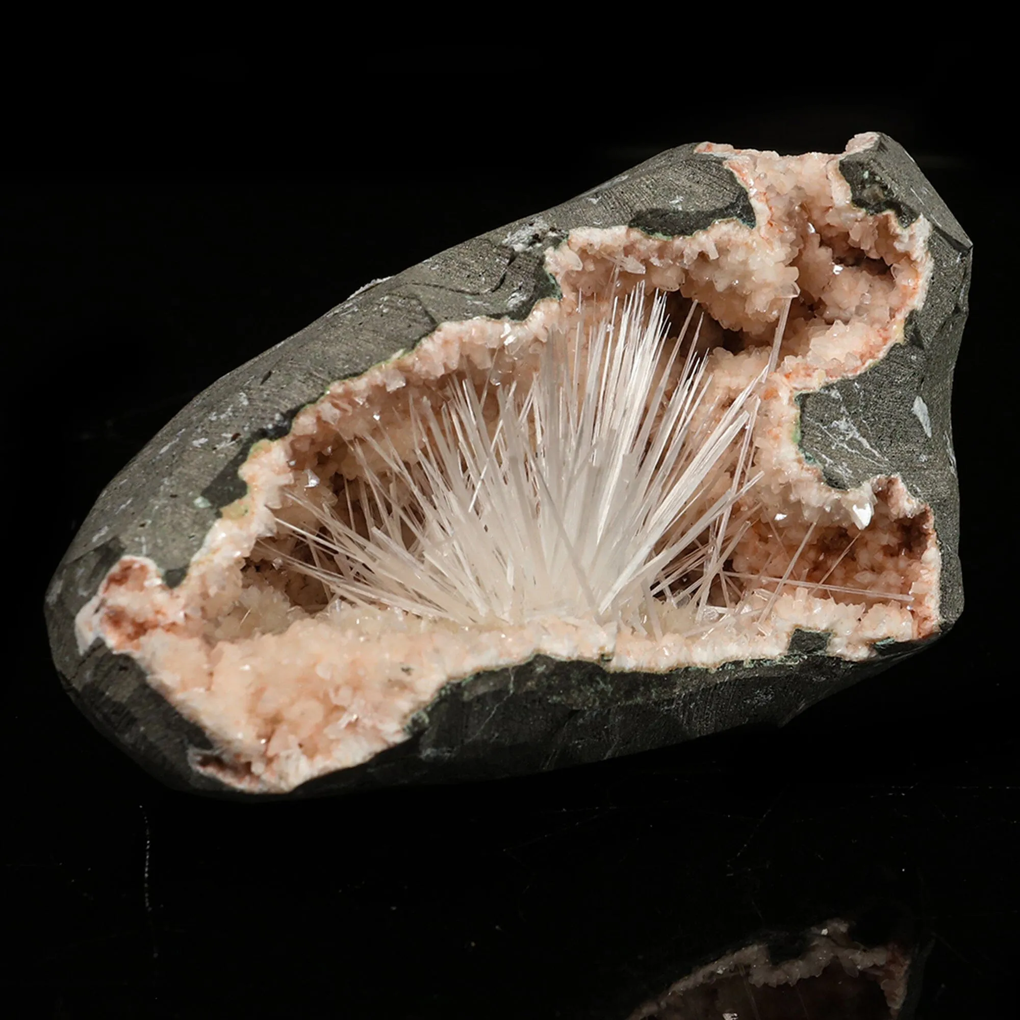 Scolecite in Heulandite Geode Natural Mineral Specimen - image 2