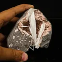 Scolecite in Heulandite Geode Natural Mineral Specimen - image 5