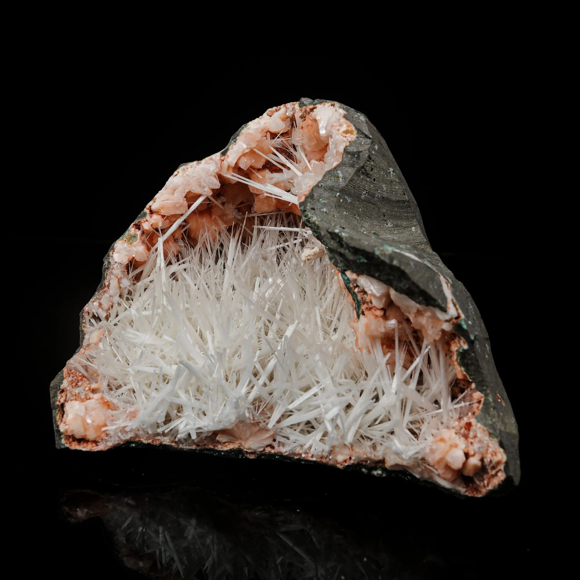 Scolecite in Heulandite Geode Natural Mineral Specimen - image 2