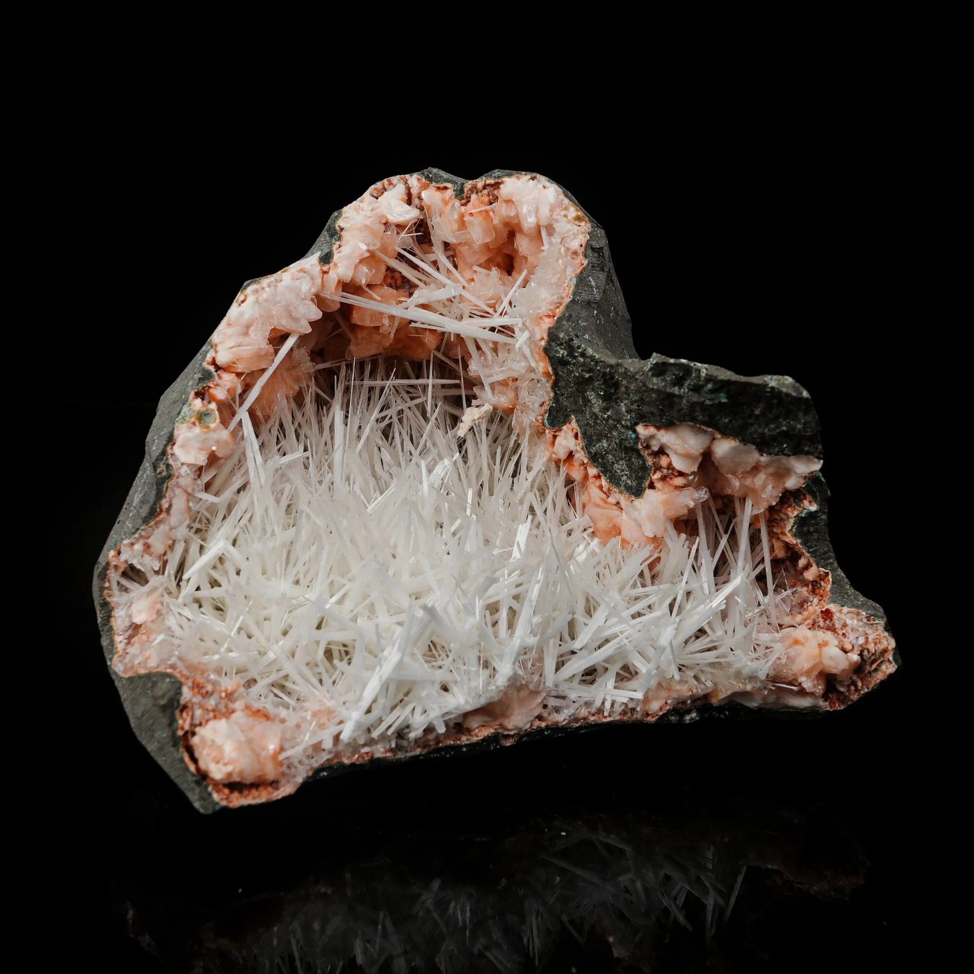 Scolecite in Heulandite Geode Natural Mineral Specimen - image 1