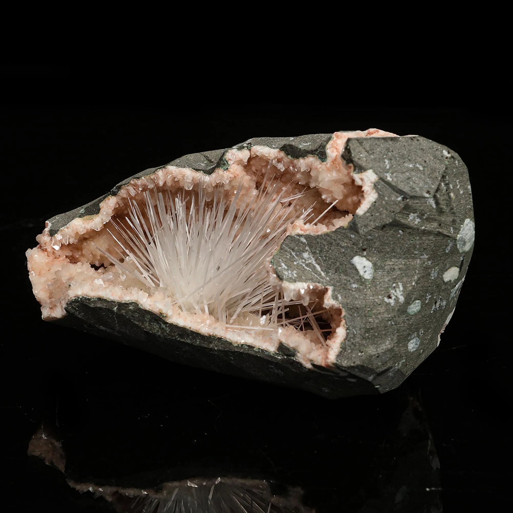 Scolecite in Heulandite Geode Natural Mineral Specimen - image 3