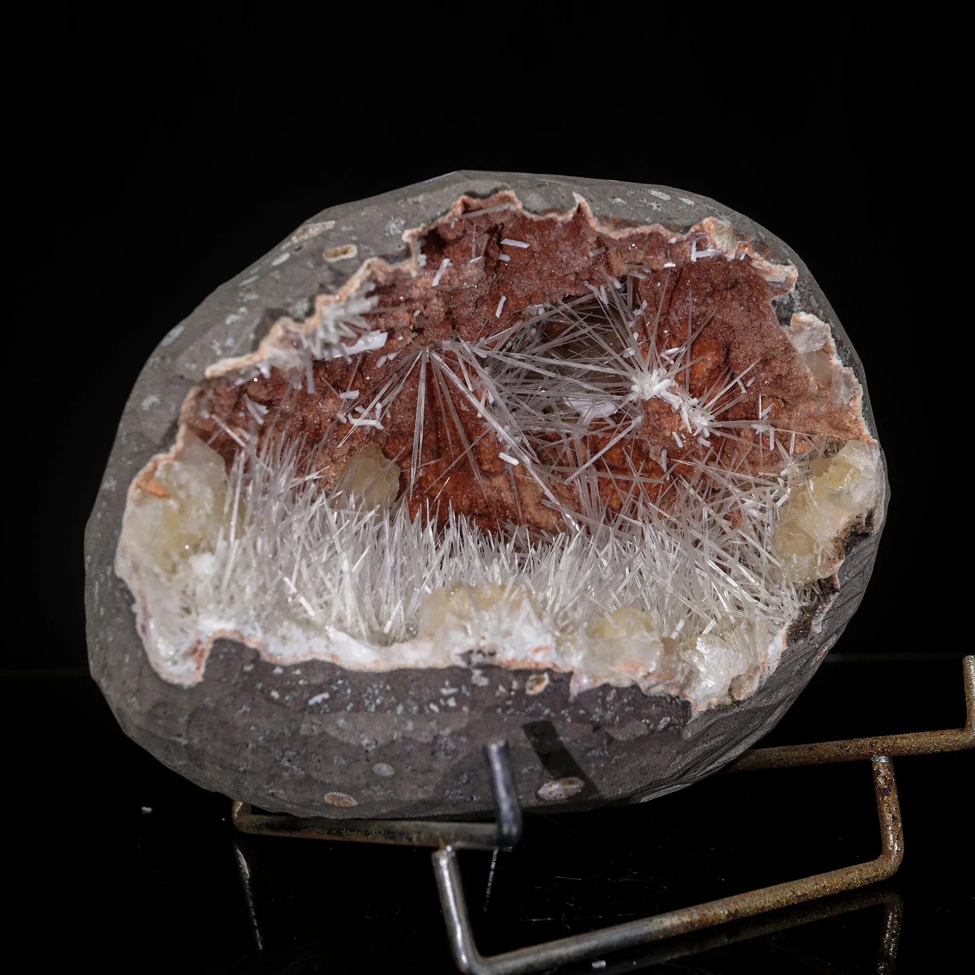 Scolecite in Heulandite Geode Natural Mineral Specimen - image 3