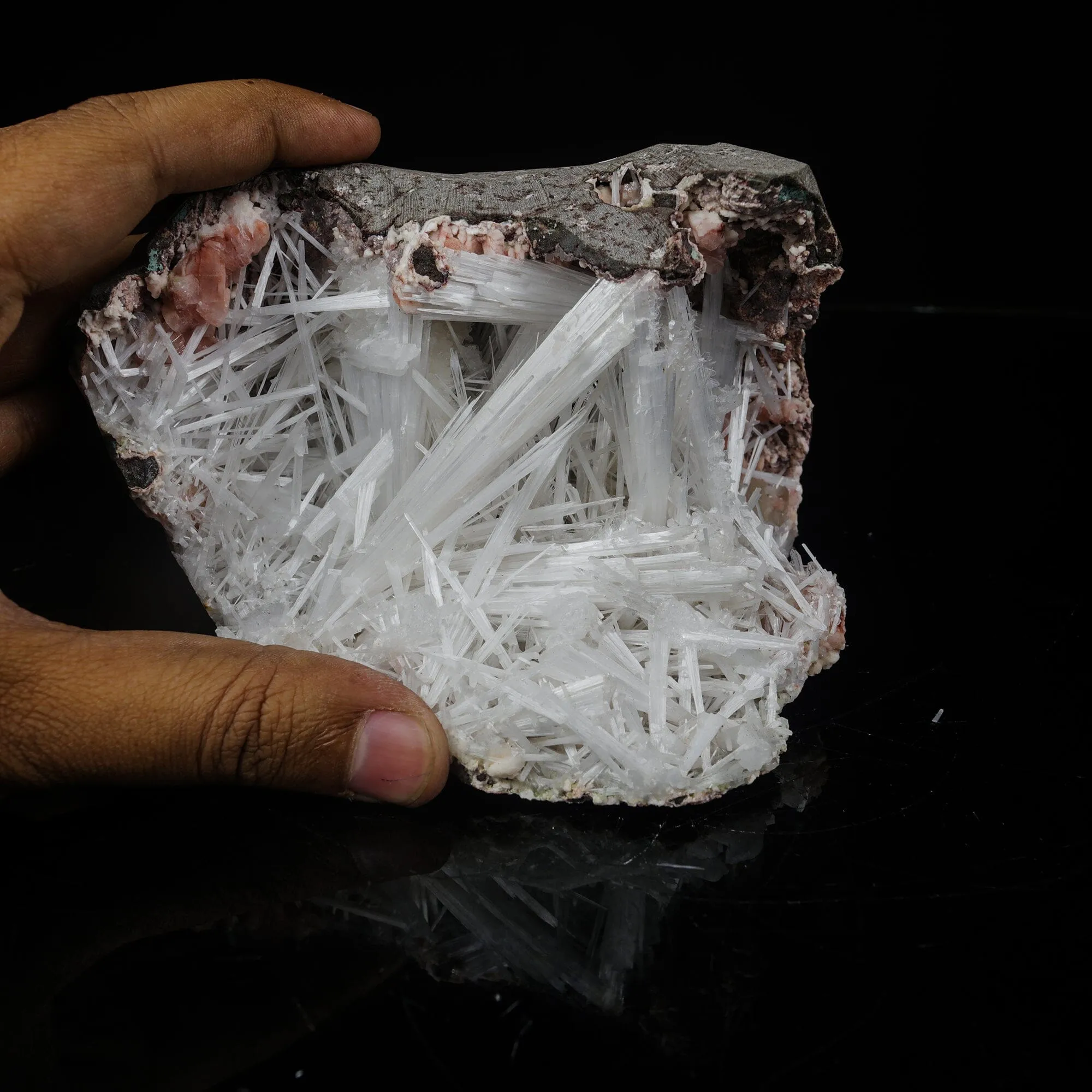Scolecite in Heulandite Geode Natural Mineral Specimen - image 4