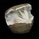 Scolecite in MM Quartz Geode Natural Mineral Specimen - image 3