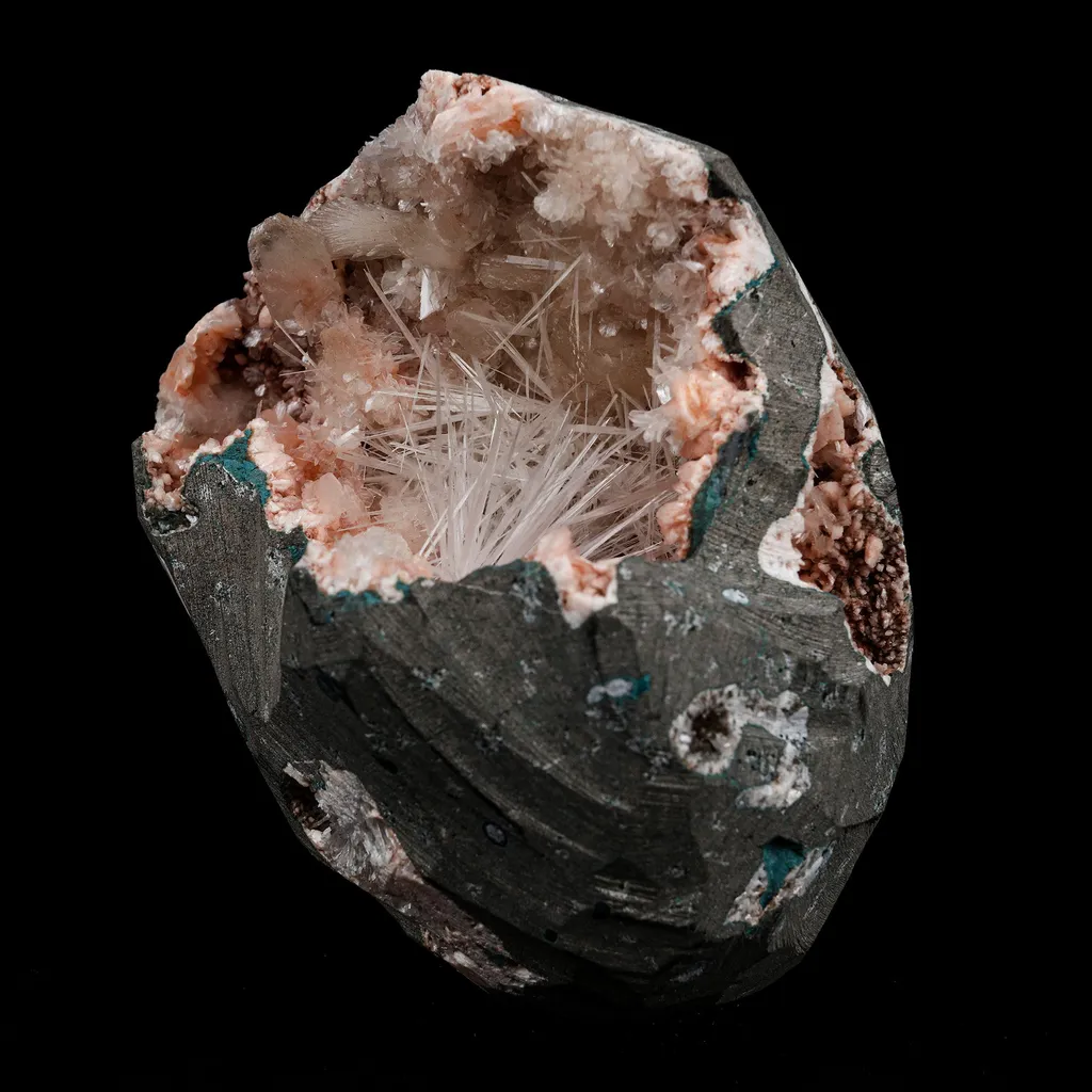 Scolecite Inside Heulandite Geode Natural Mineral Specimen - image 3