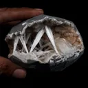 Scolecite Intergrown Sprays Inside Heulandite Geode Natural Mineral Specimen - image 4