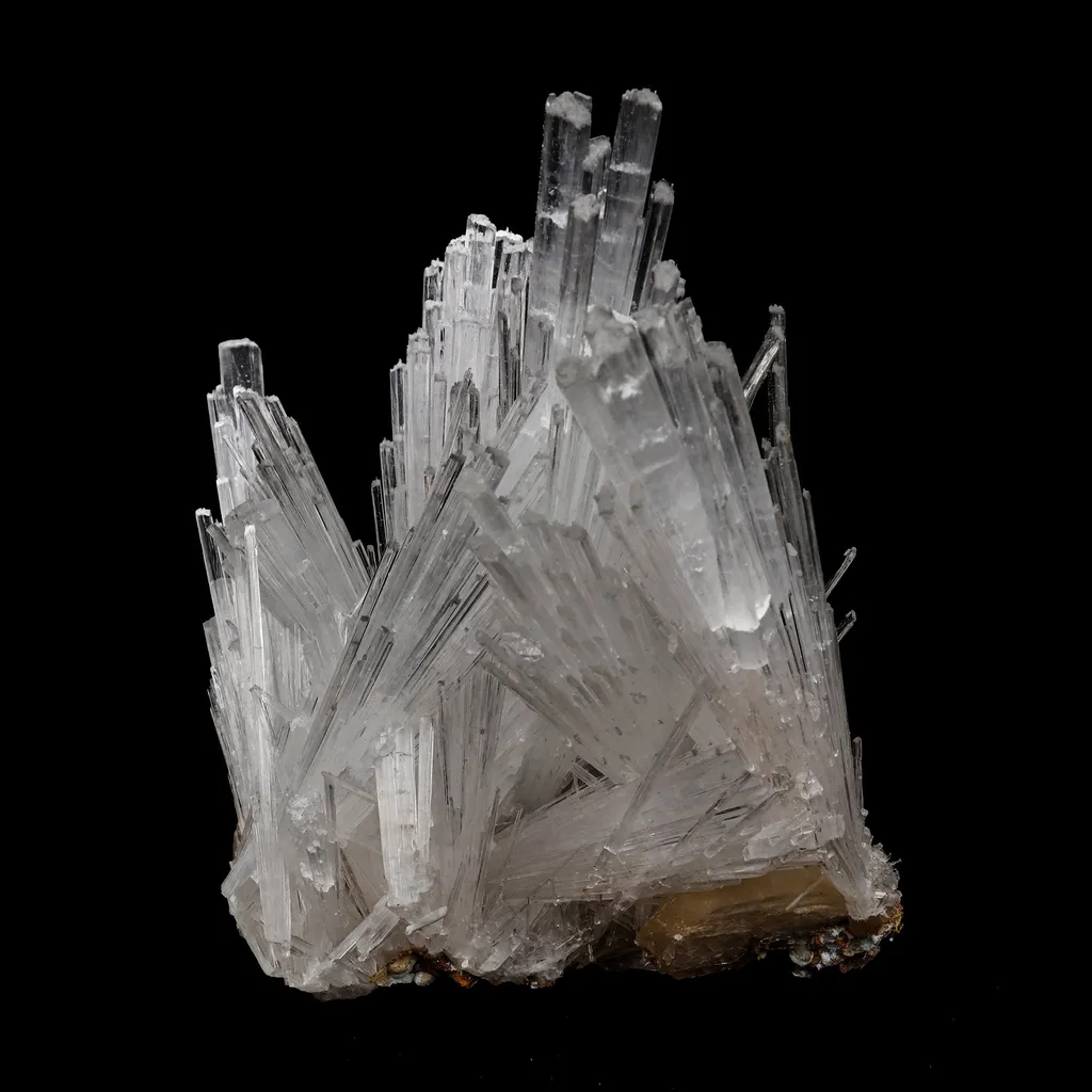 Scolecite Intergrown Sprays on Stilbite Natural Mineral Specimen image