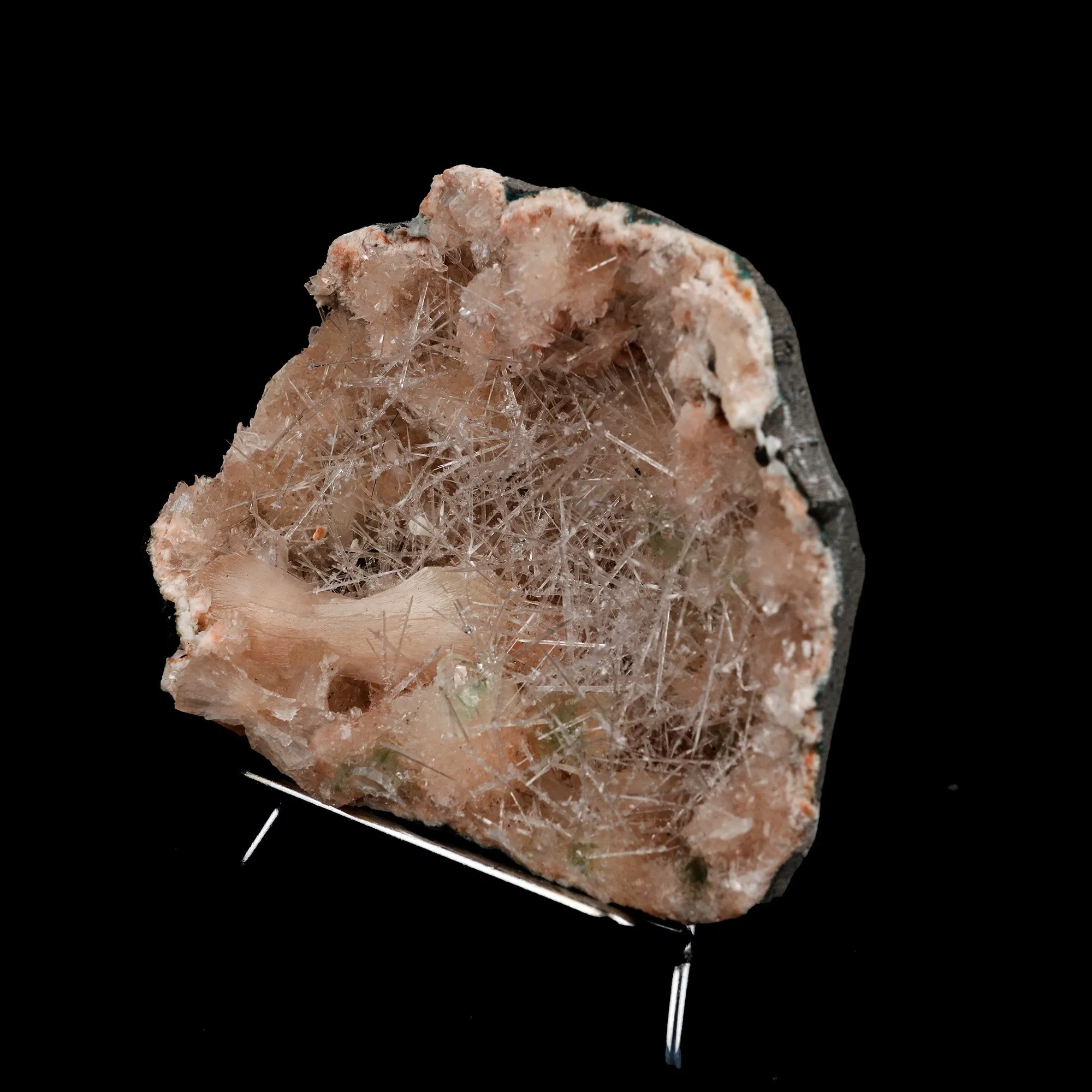 Scolecite Mesh Formation On Stilbite, Heulandite Natural Mineral Specimen - image 2