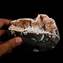 Scolecite Needles Sprays Inside Heulandite Geode Natural Mineral Specimen - image 4