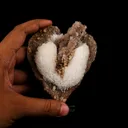 Scolecite on Stilbite Heart Shape Natural Mineral Specimen - image 4