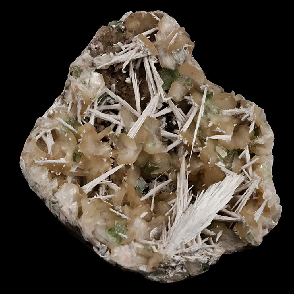 Scolecite Spray and Stilbite  Natural Mineral Specimen image