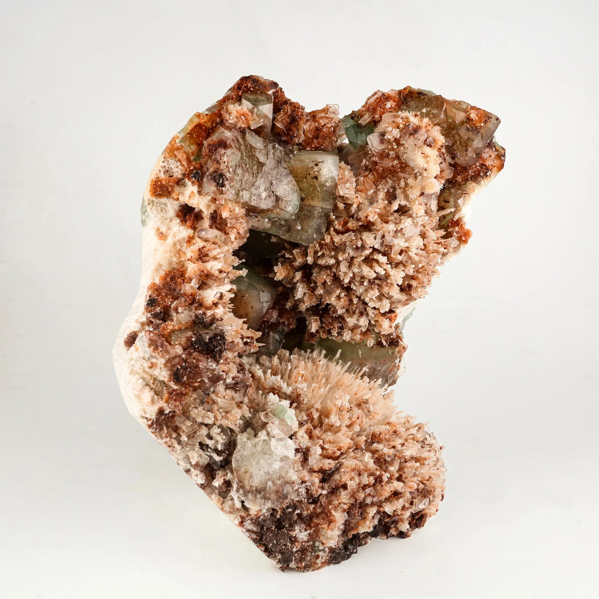 Scolecite Spray Brown color with Apophyllite cubes Natural Mineral Specimen - image 3