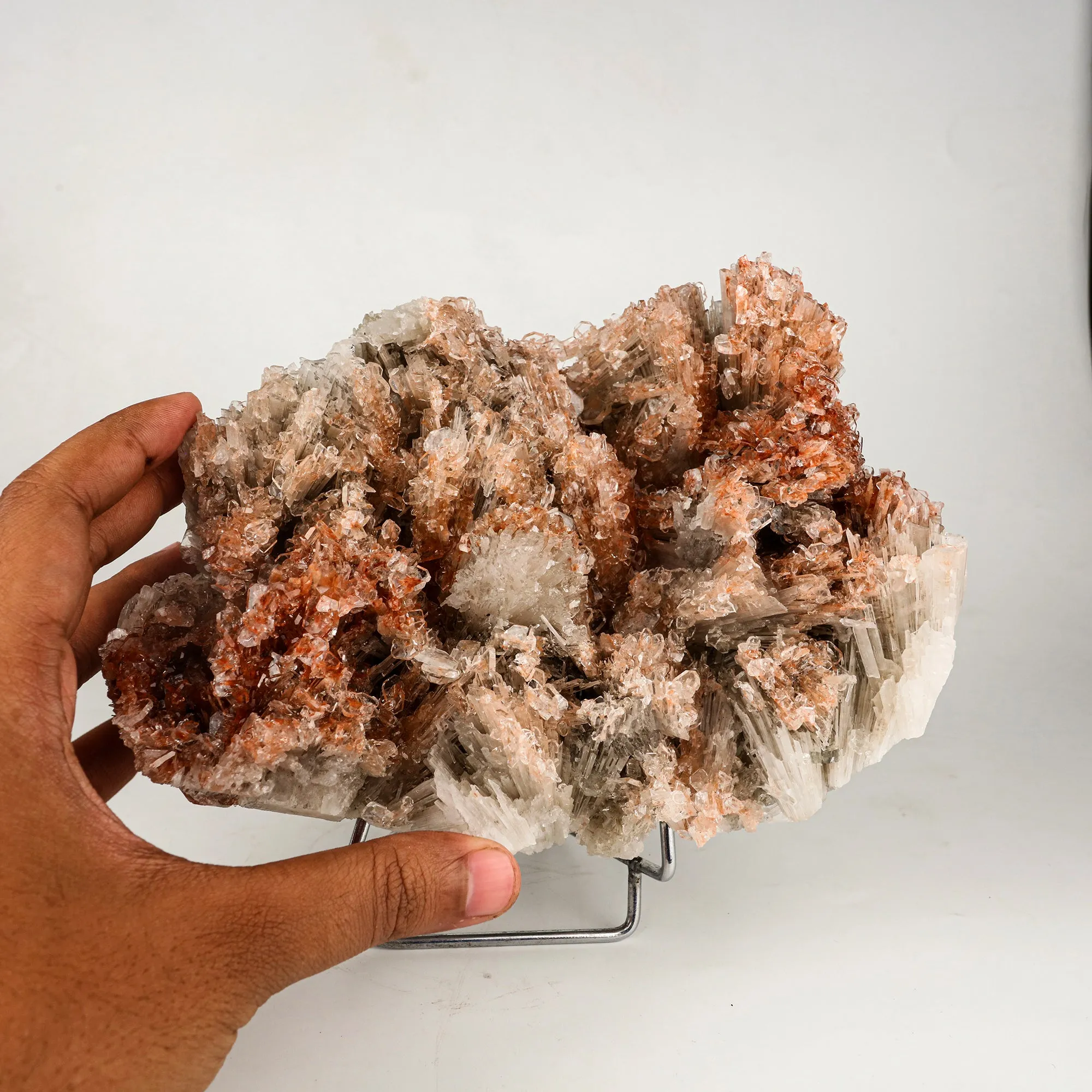 Scolecite Spray Brown color with Apophyllite cubes Natural Mineral Specimen - image 4