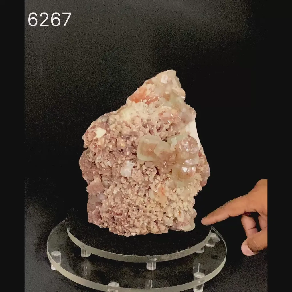 Scolecite Spray Brown color with Apophyllite cubes Natural Mineral Specimen - image 6