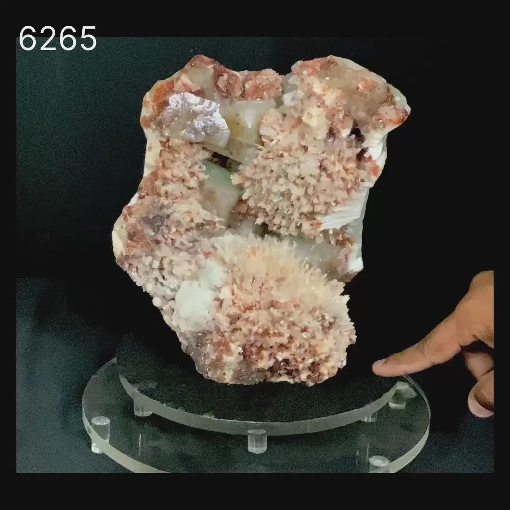 Scolecite Spray Brown color with Apophyllite cubes Natural Mineral Specimen - image 6