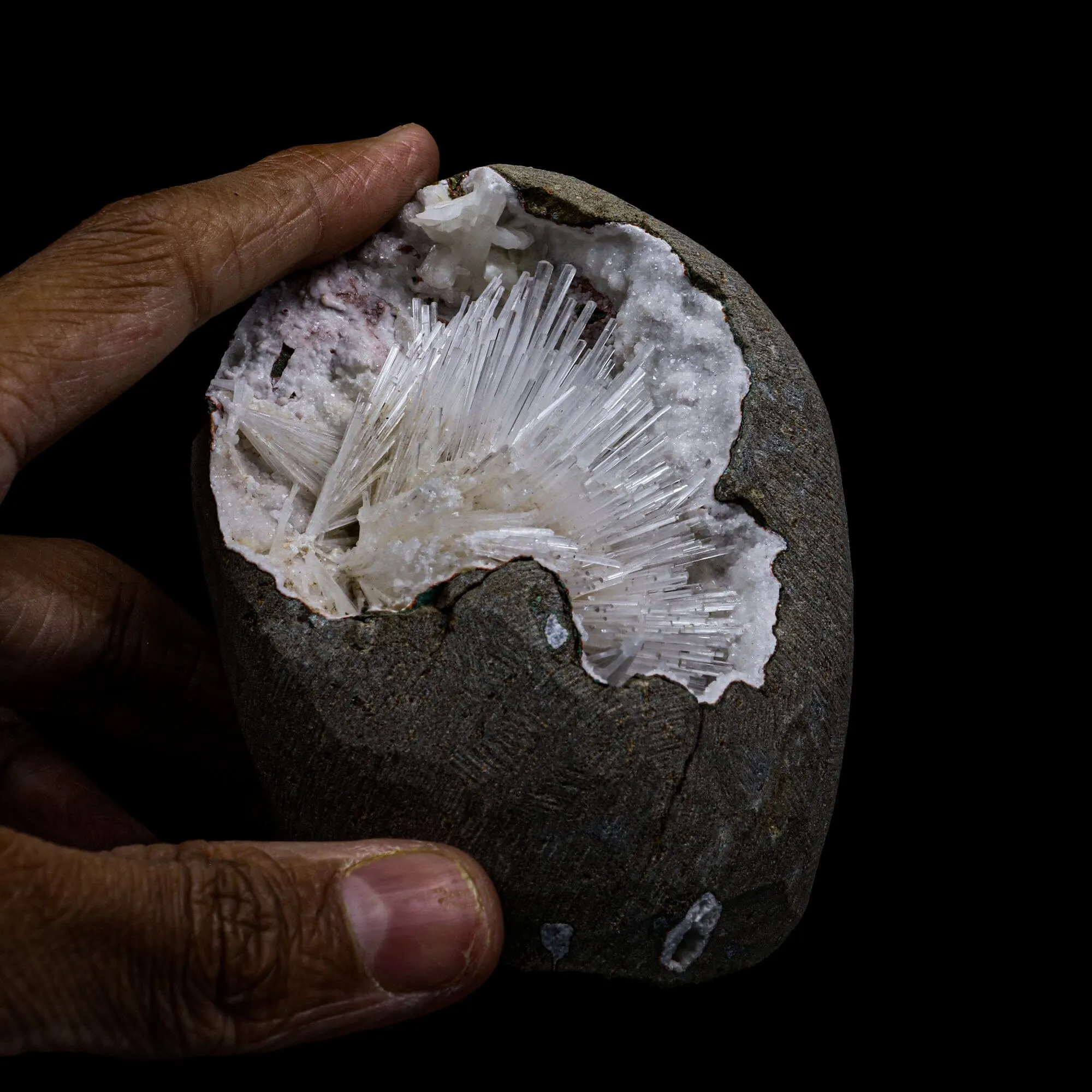 Scolecite Spray Geode With MM Quartz Natural Mineral Specimen - image 4