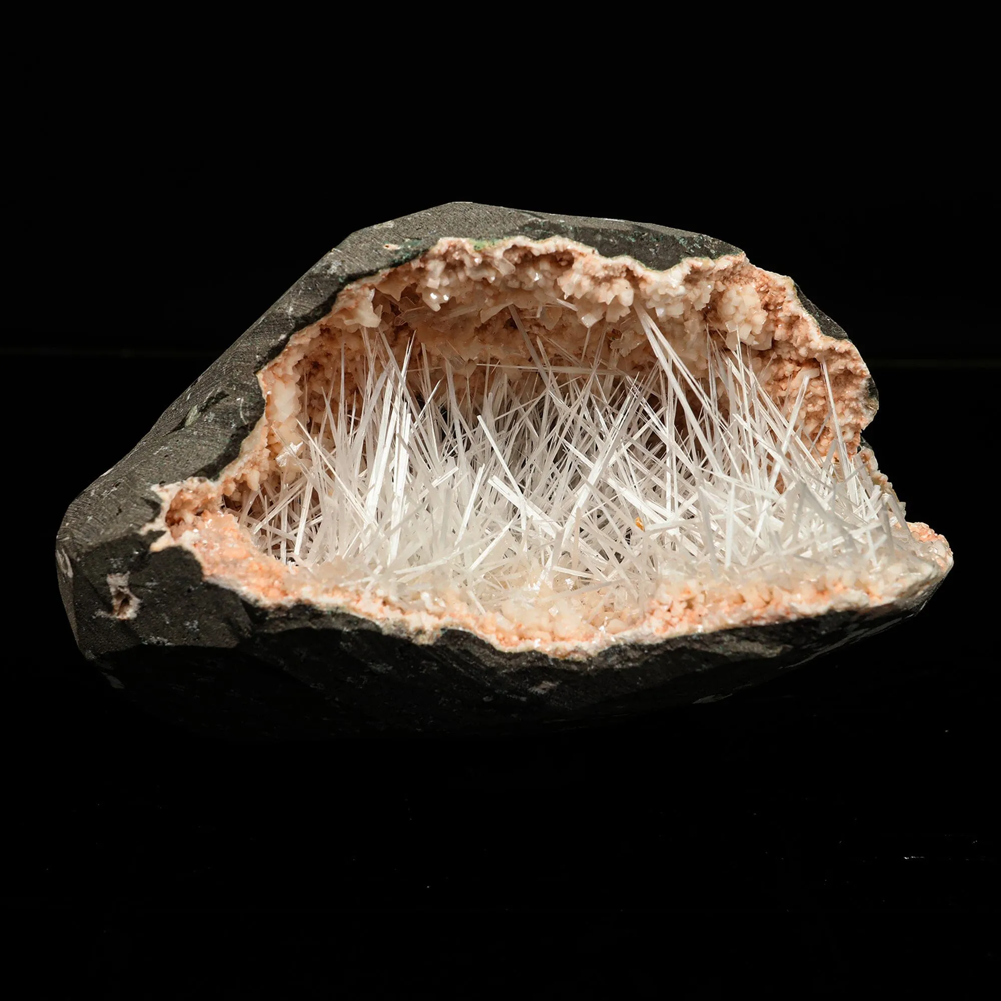 Scolecite Spray in Heulandite Geode Natural Mineral Specimen - image 4