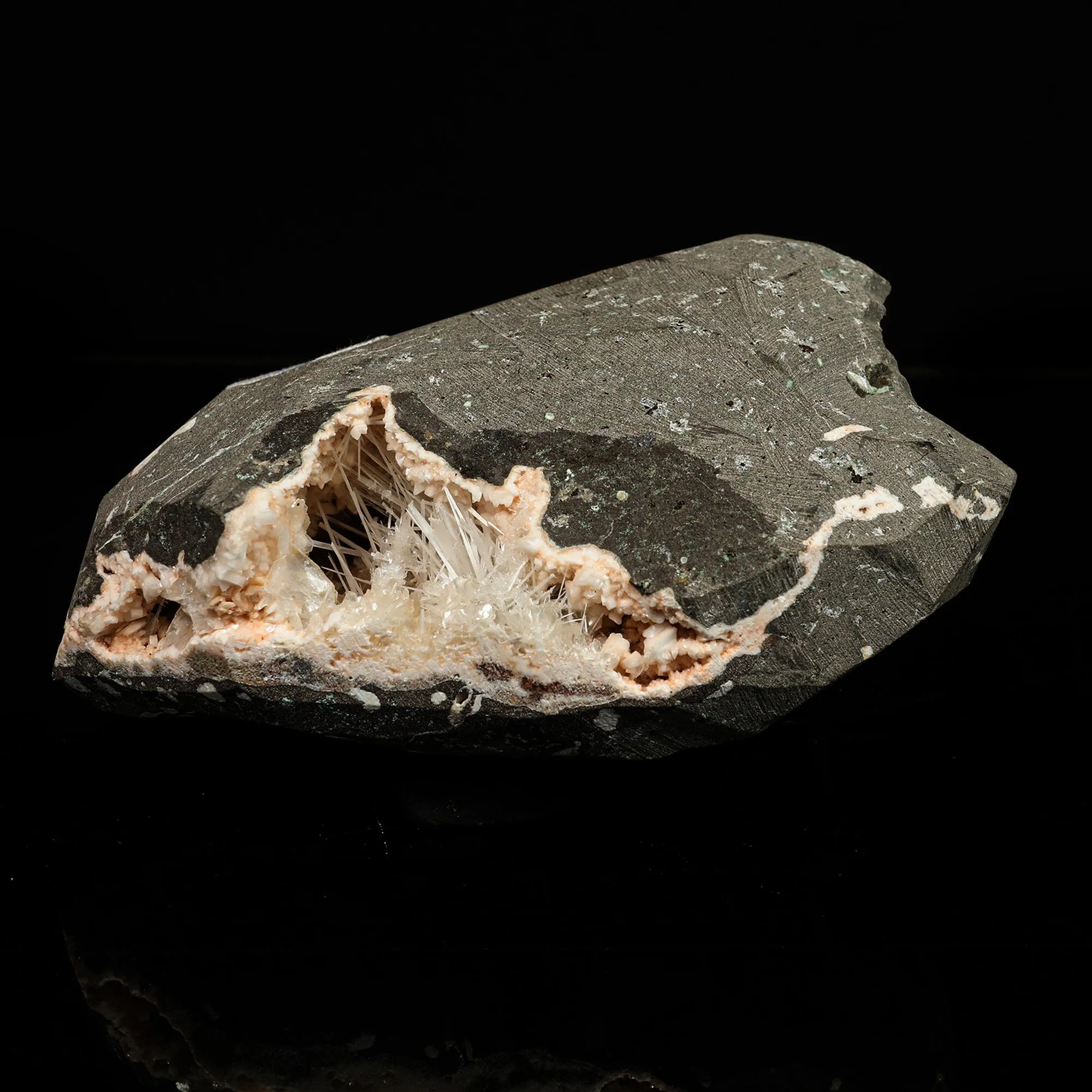 Scolecite Spray in Heulandite Geode Natural Mineral Specimen - image 5