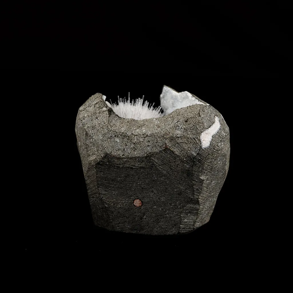 Scolecite Spray Inside Chalcedony Geode Natural Mineral Specimen - image 4