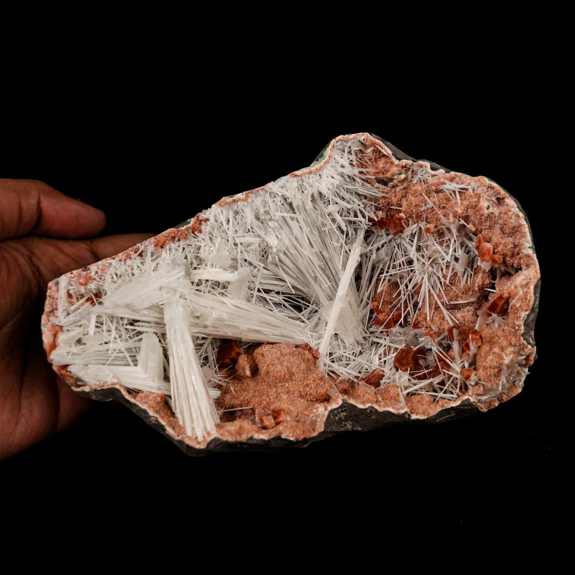 Scolecite Spray inside Heulandite geode Natural Mineral Specimen - image 5