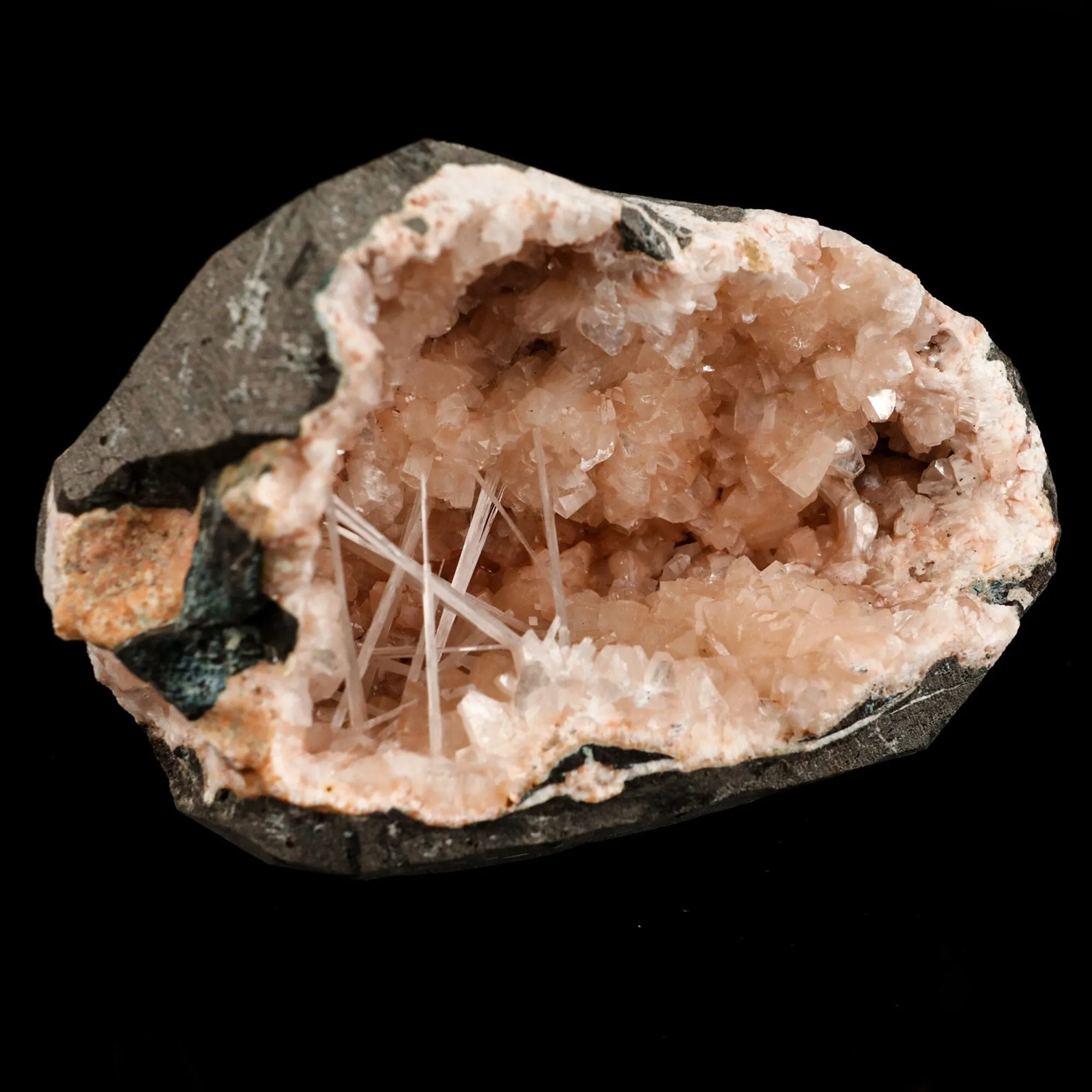 Scolecite Spray Inside Heulandite Geode Natural Mineral Specimen - image 3