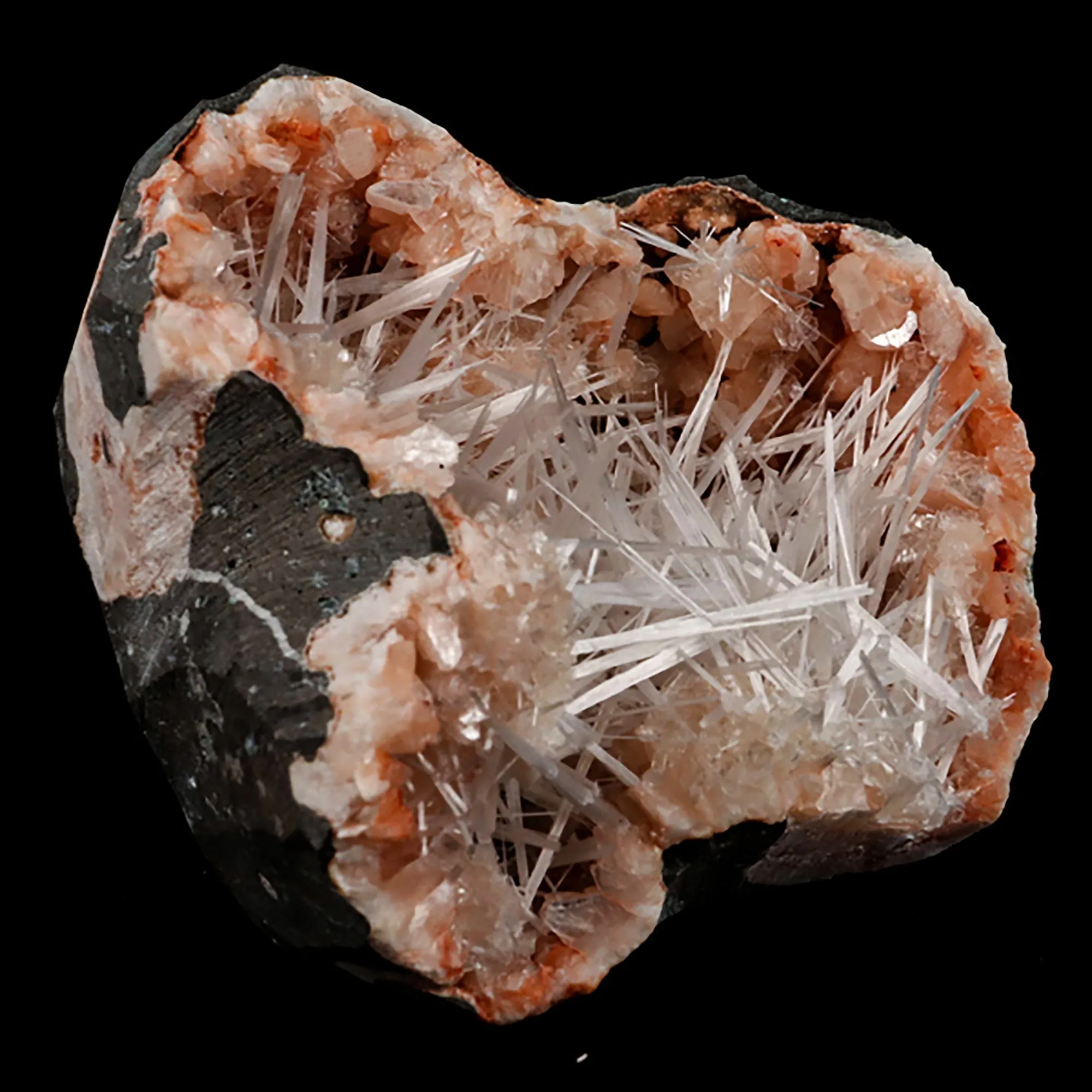 Scolecite Spray inside Heulandite geode Natural Mineral Specimen - image 2