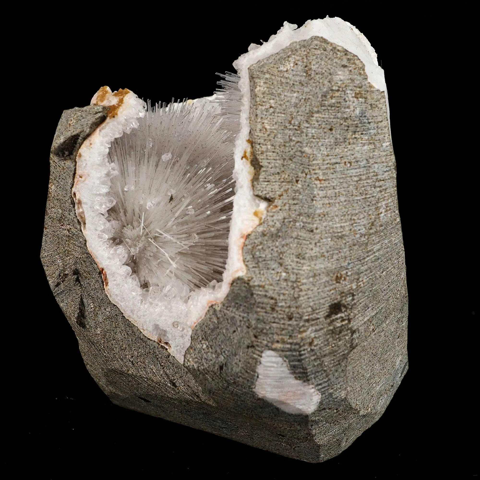 Scolecite Spray Inside MM Quartz Geode Natural Mineral Specimen - image 2