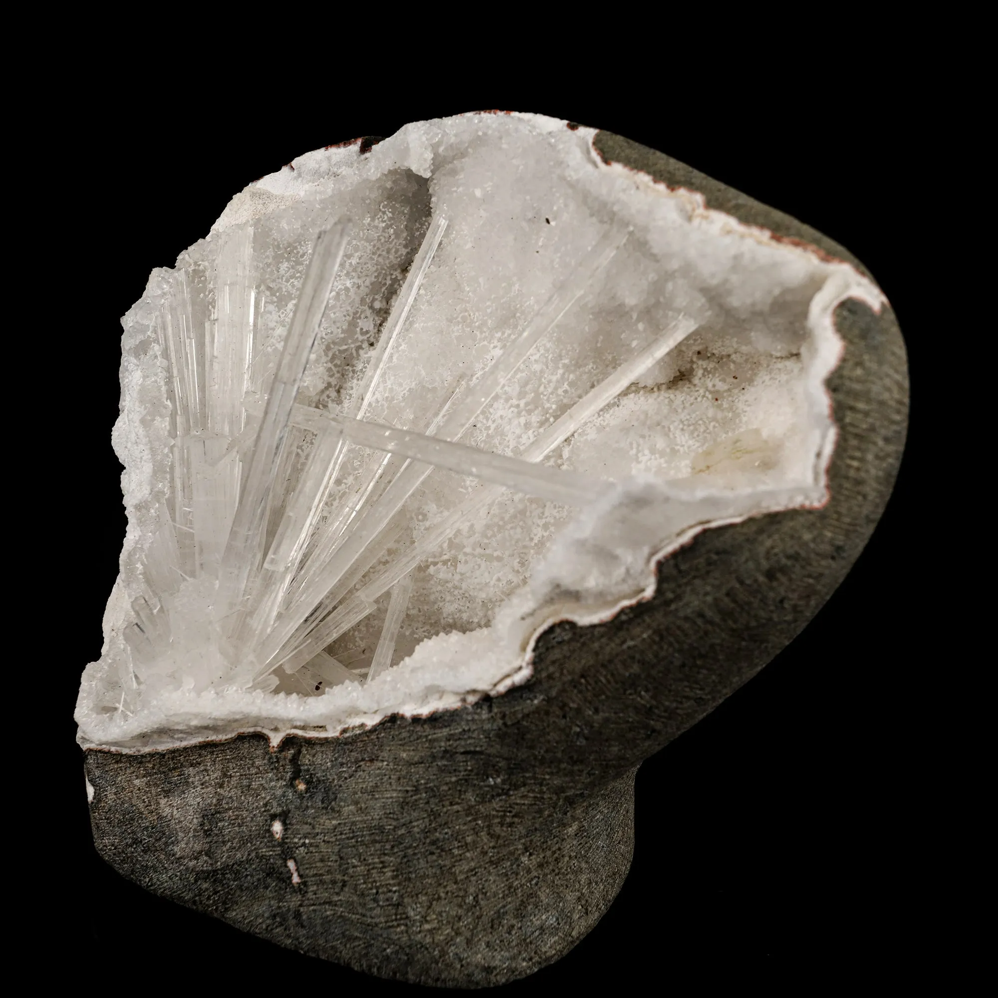 Scolecite Spray Inside MM Quartz Geode Natural Mineral Specimen - image 2