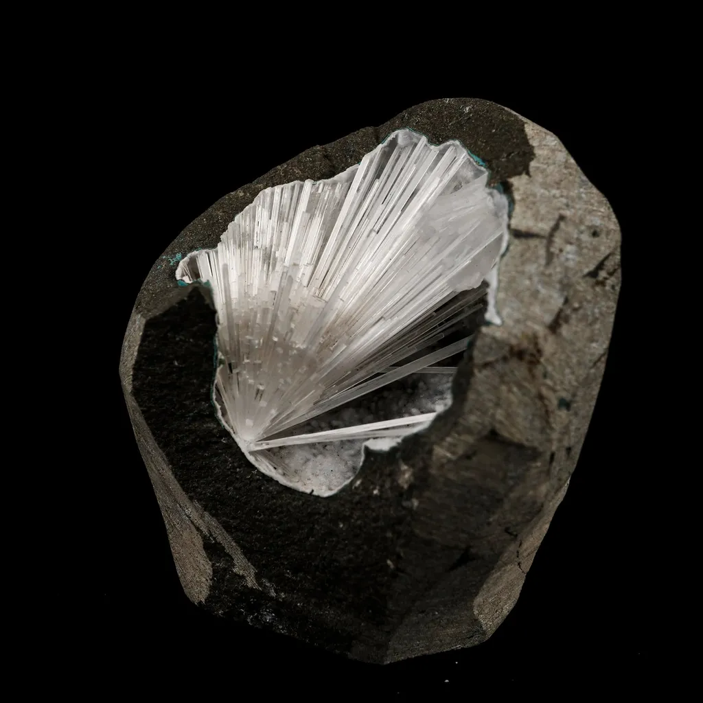 Scolecite Spray Inside MM Quartz Geode Natural Mineral Specimen - image 2