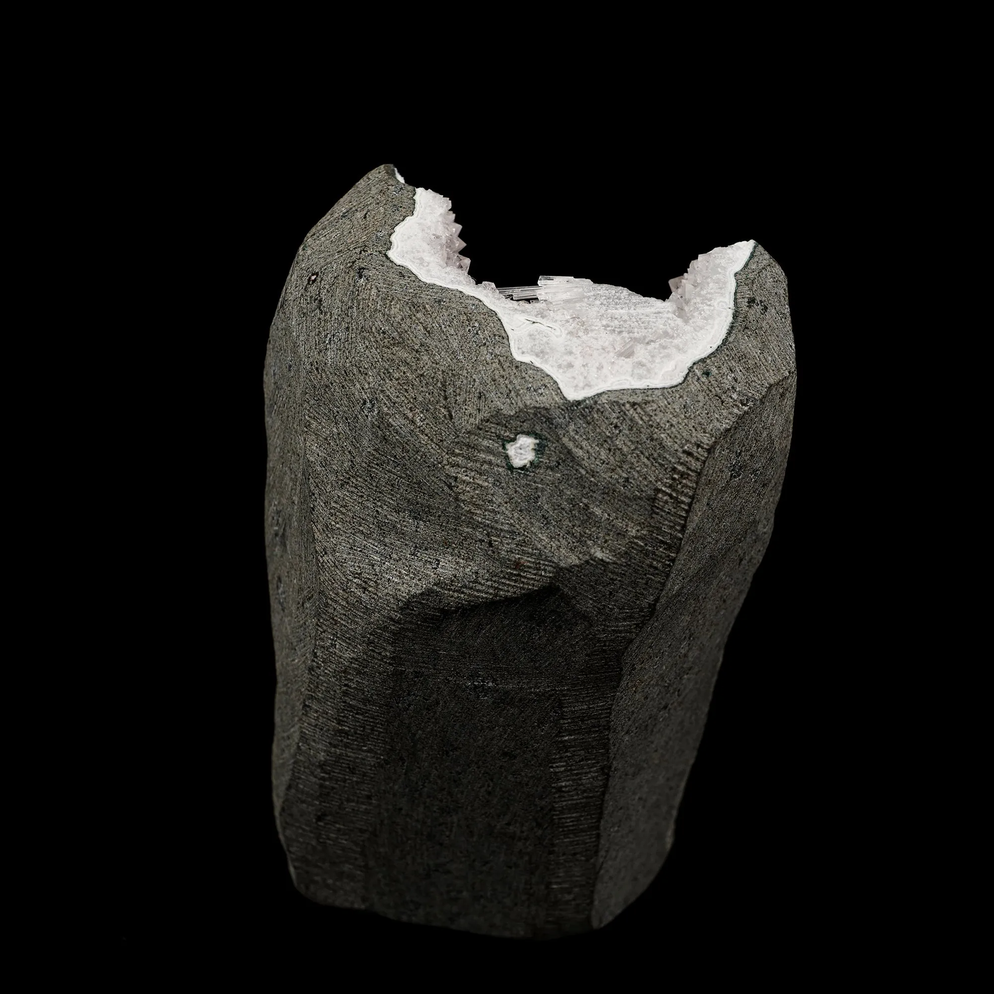 Scolecite Spray Inside MM Quartz Geode Natural Mineral Specimen - image 5