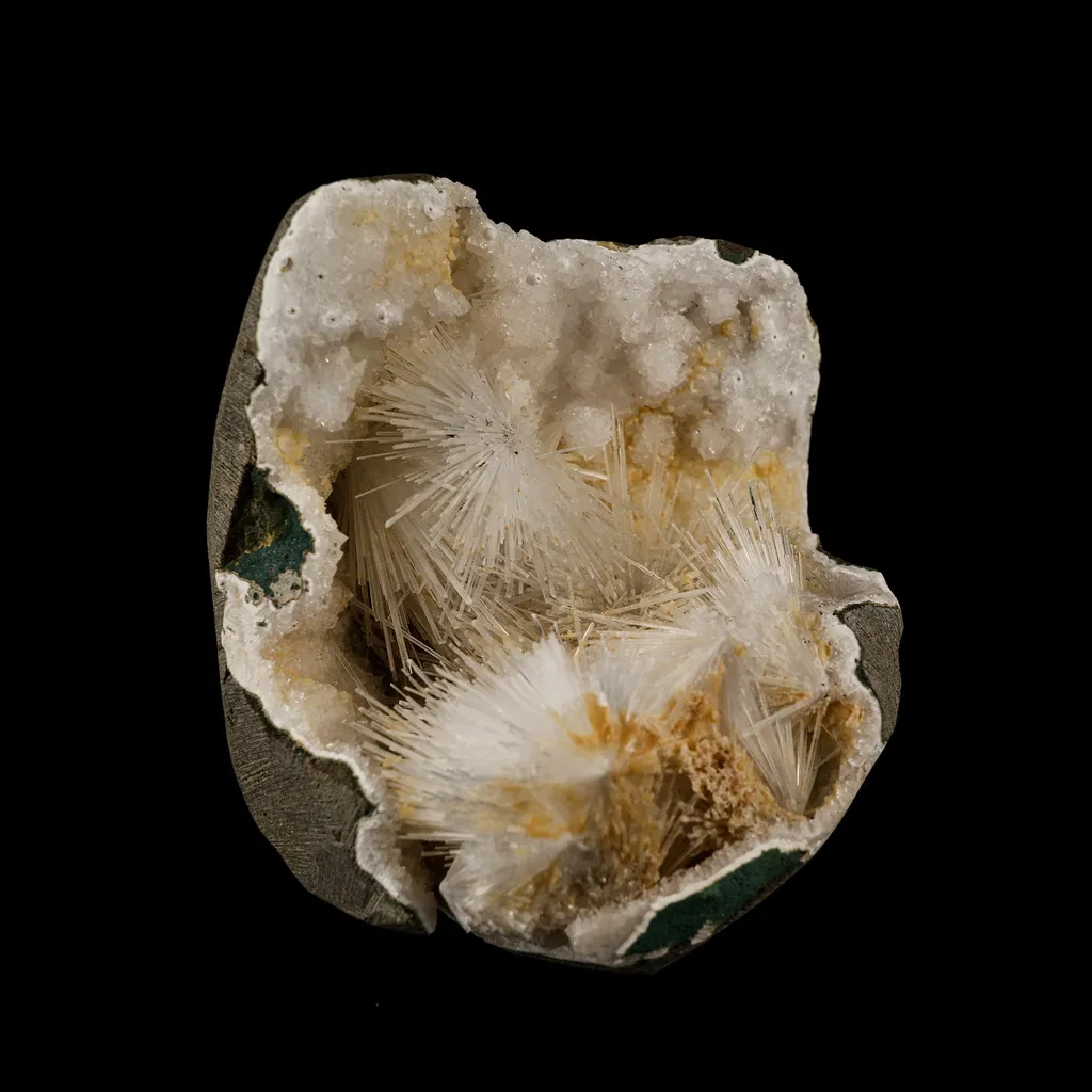 Scolecite Spray Inside MM Quartz Geode Natural Mineral Specimen - image 3