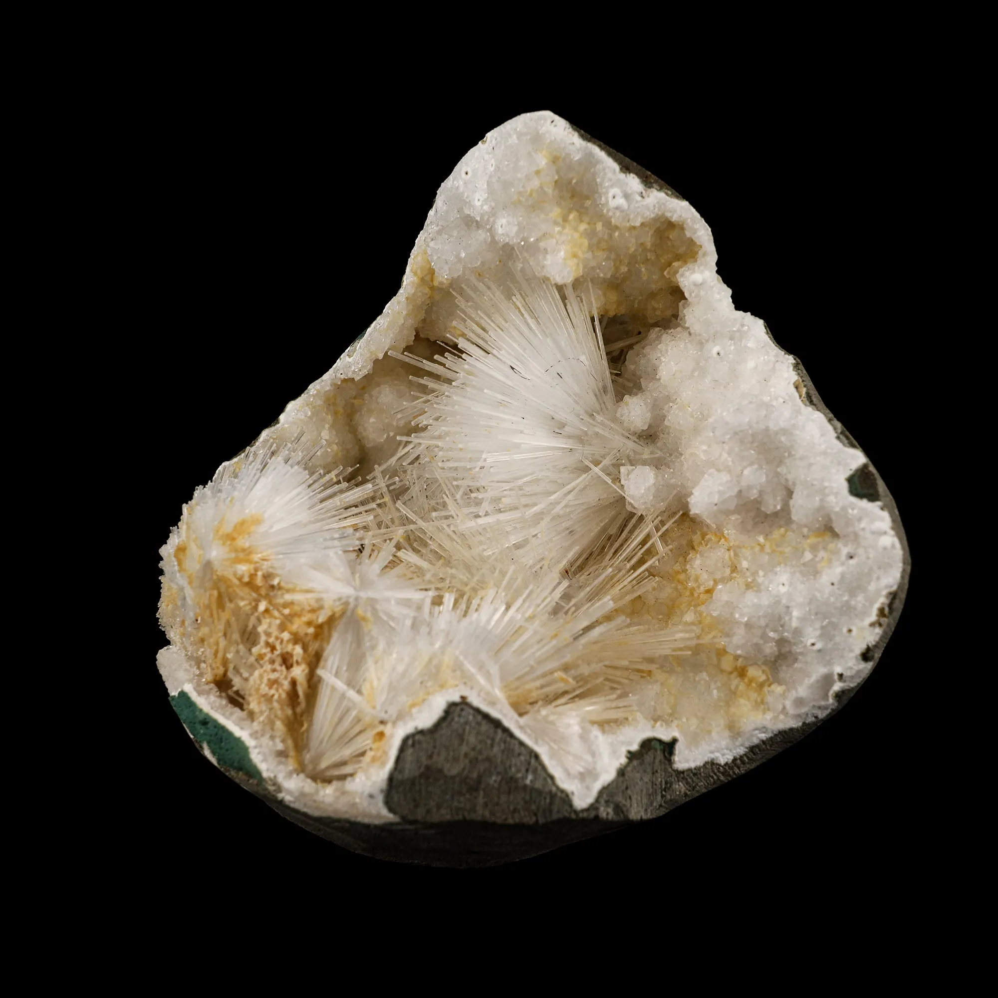 Scolecite Spray Inside MM Quartz Geode Natural Mineral Specimen - image 2