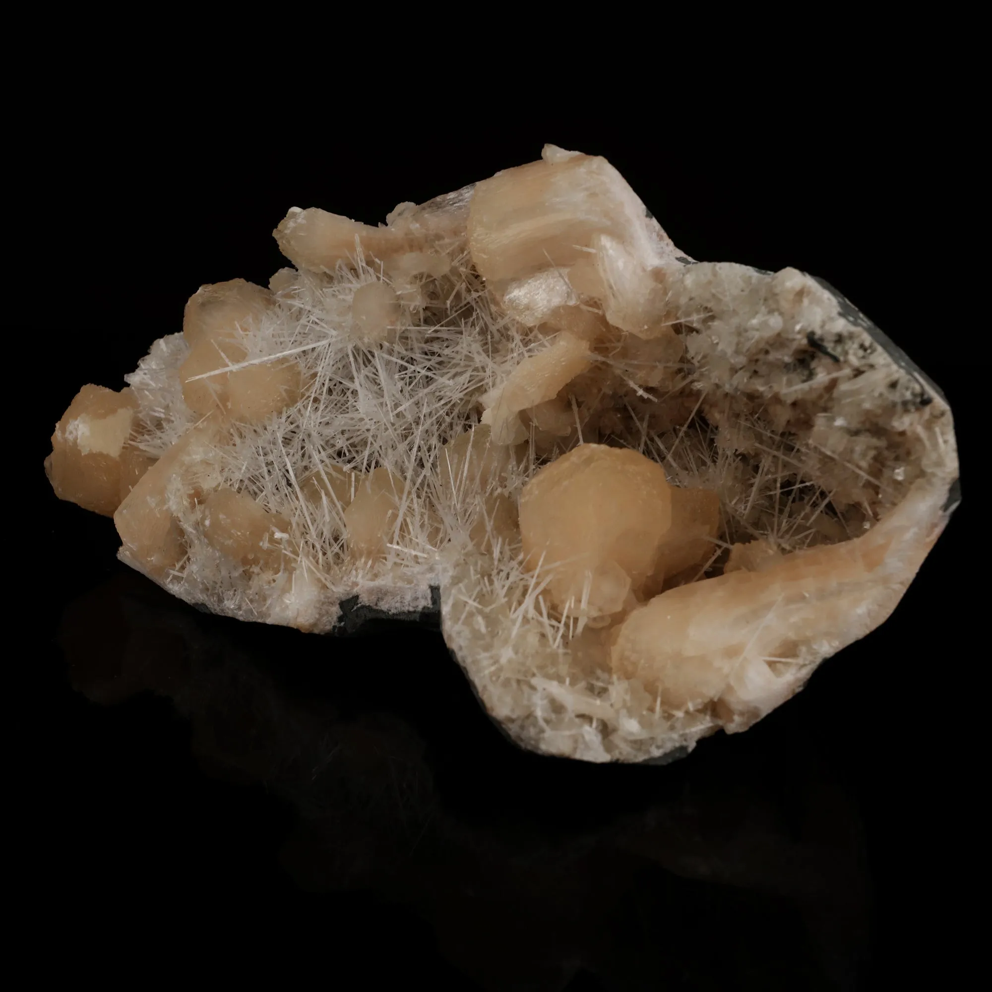Scolecite Spray inside Stilbite geode Natural Mineral Specimen - image 3