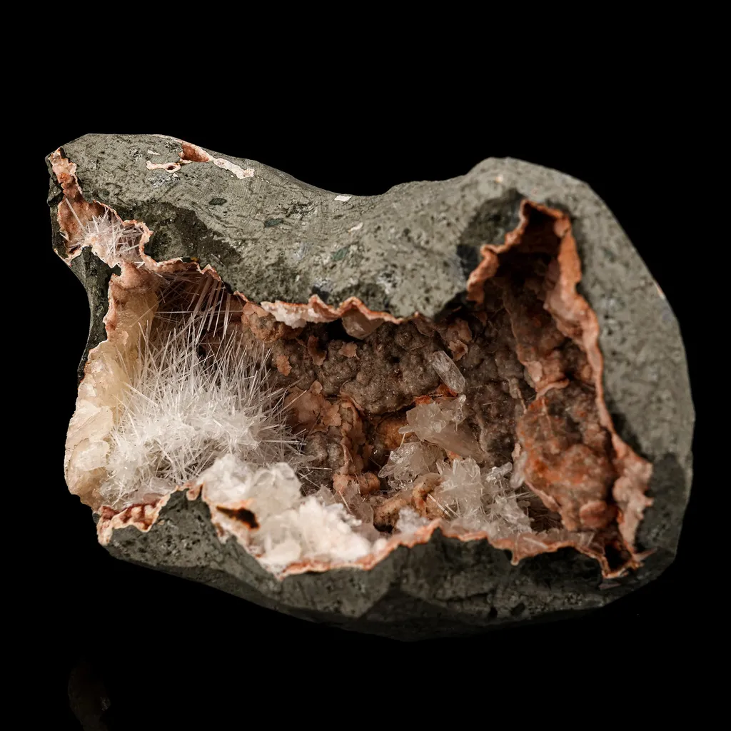 Scolecite Spray inside Stilbite Geode Natural Mineral Specimen - image 2