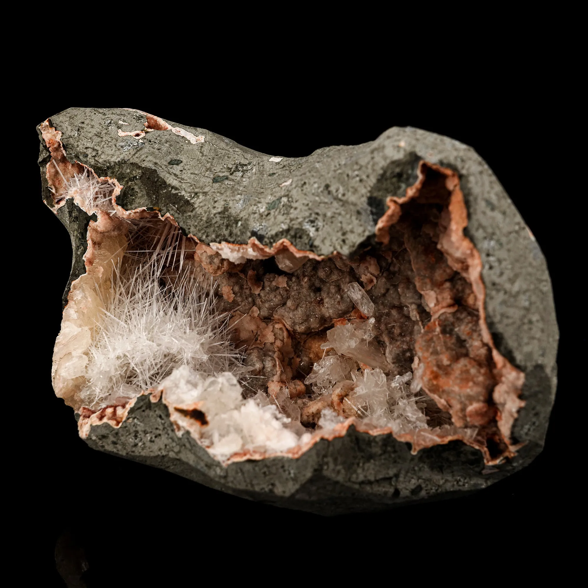 Scolecite Spray inside Stilbite Geode Natural Mineral Specimen - image 2