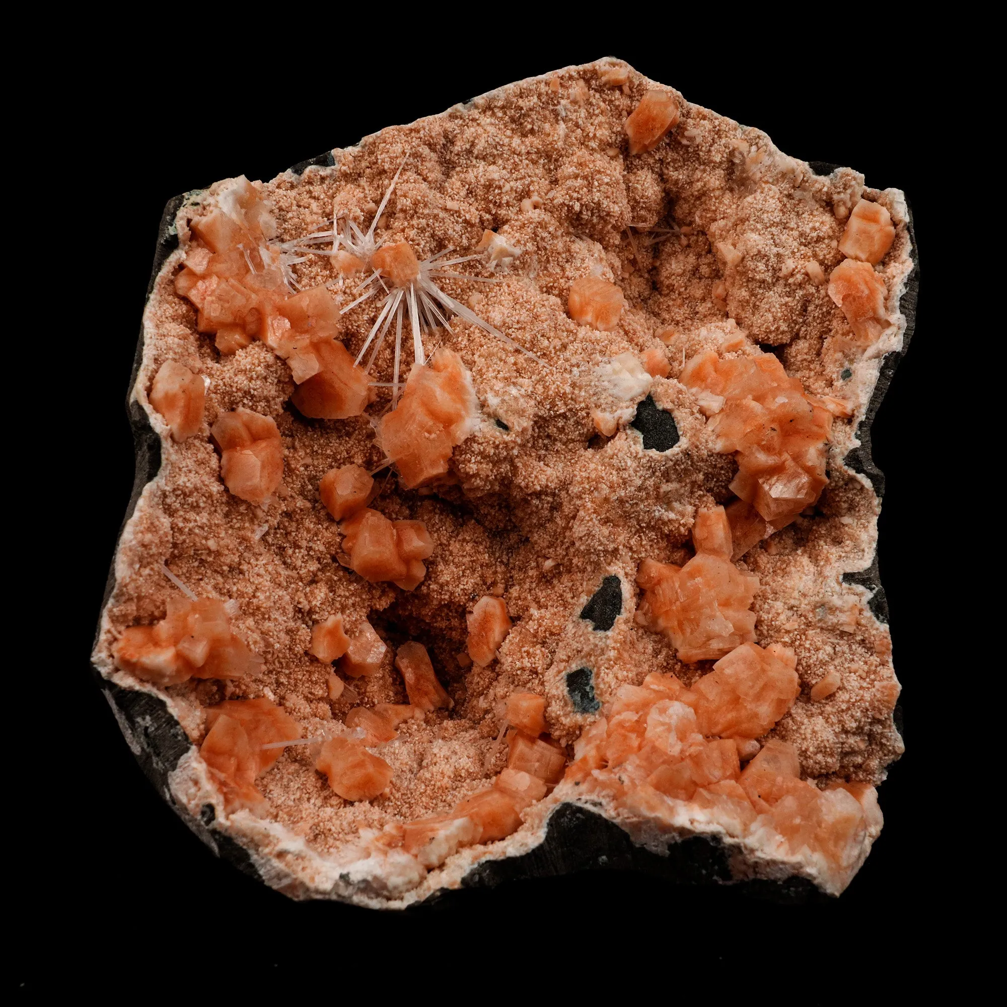 Scolecite Spray on Heulandite Natural Mineral Specimen - image 1