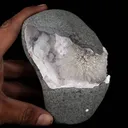 Scolecite Spray with Goosecreekite Inside Chalcedony Geode - image 4