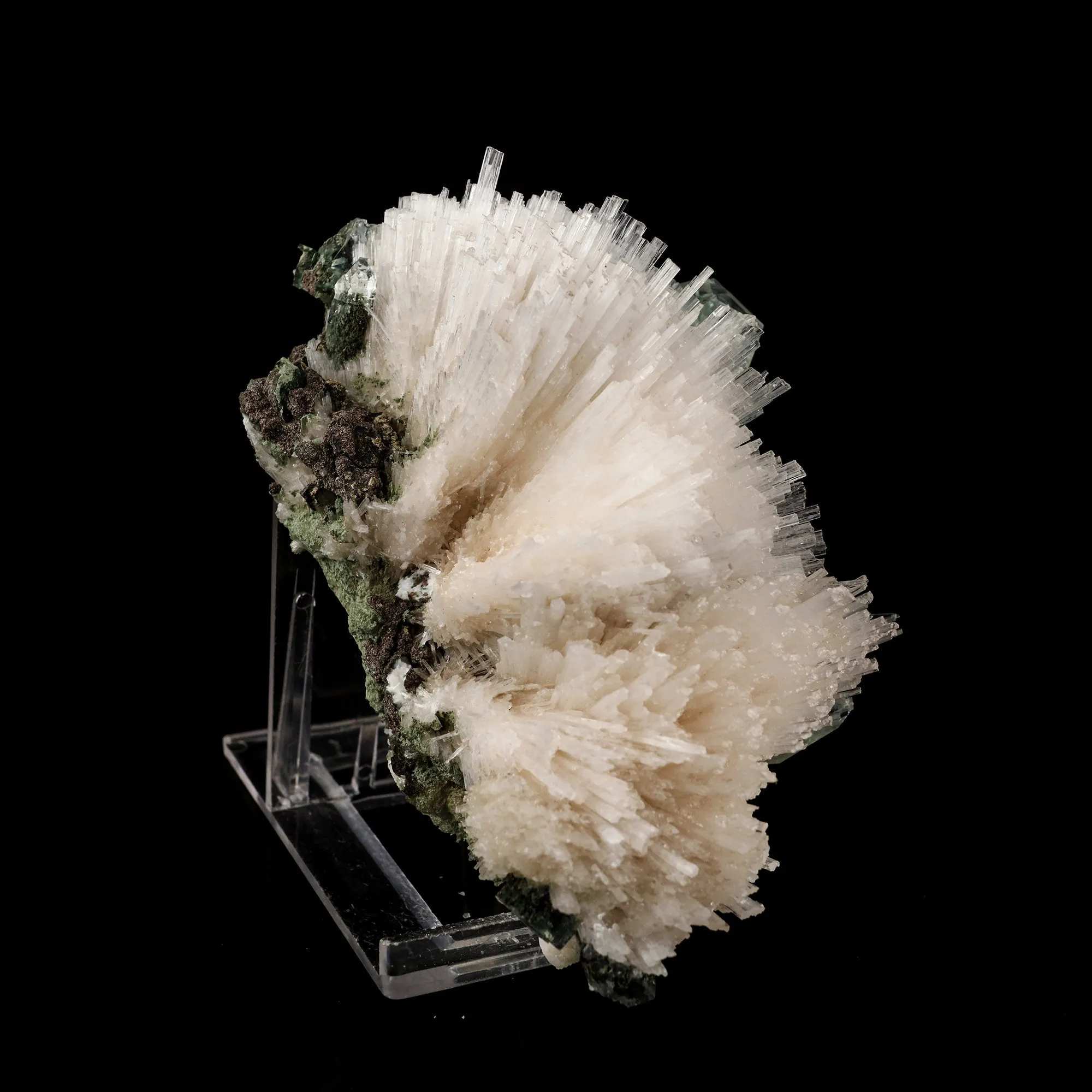 Scolecite Spray with Green Apophyllite Natural Mineral Specimen - image 3