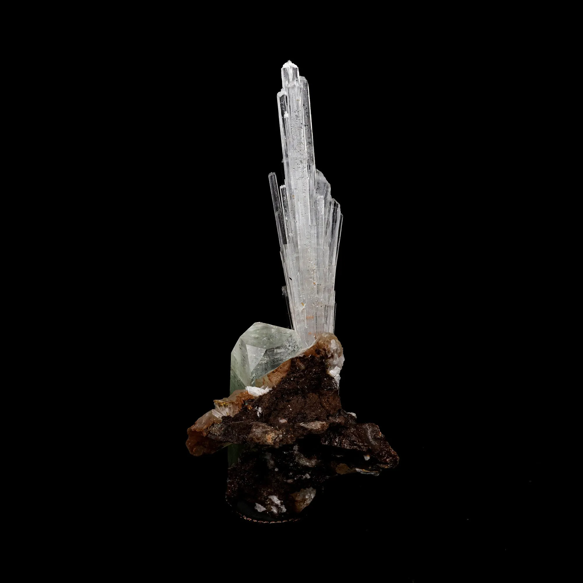 Scolecite Spray With Gren Apophyllite, Stilbite Natural Mineral Specimen - image 4