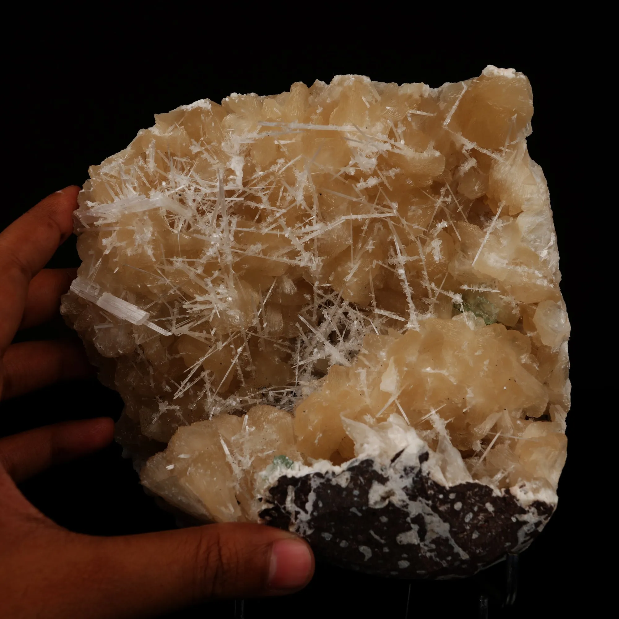 Scolecite Spray with Stilbite Natural Mineral Specimen - image 5