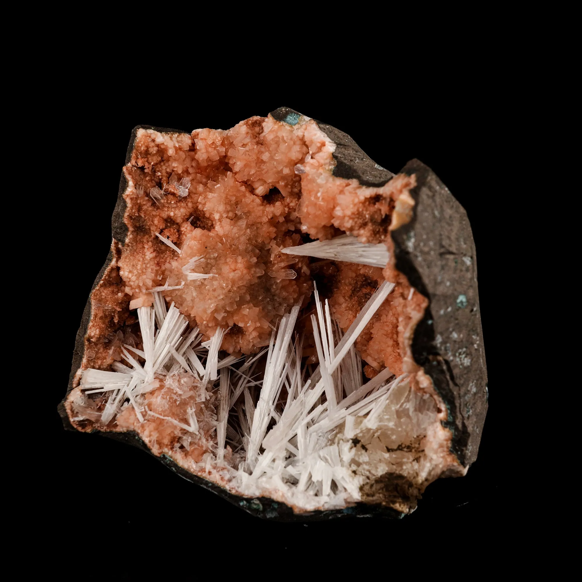 Scolecite Sprays in Heulandite Geode Natural Mineral Specimen - image 2