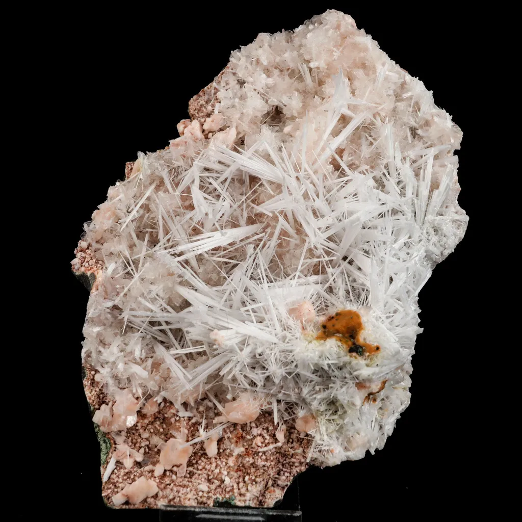 Scolecite Sprays in Heulandite Geode Natural Mineral Specimen image