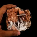 Scolecite Sprays in Heulandite Geode Natural Mineral Specimen - image 4