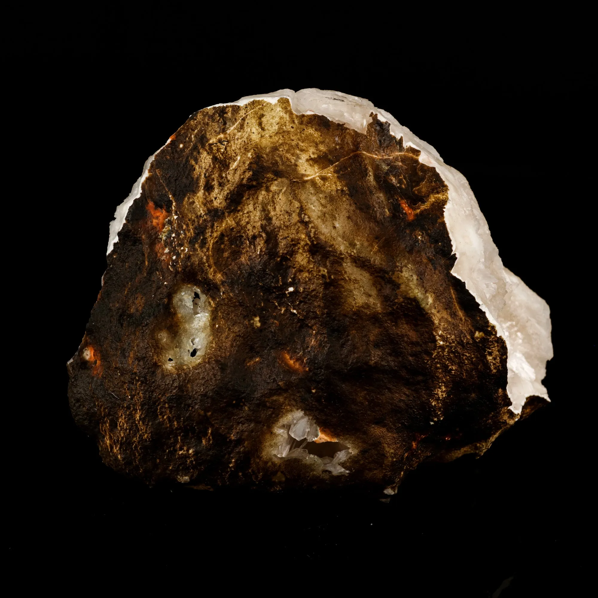 Scolecite Sprays in Stilbite Geode Natural Mineral Specimen - image 5