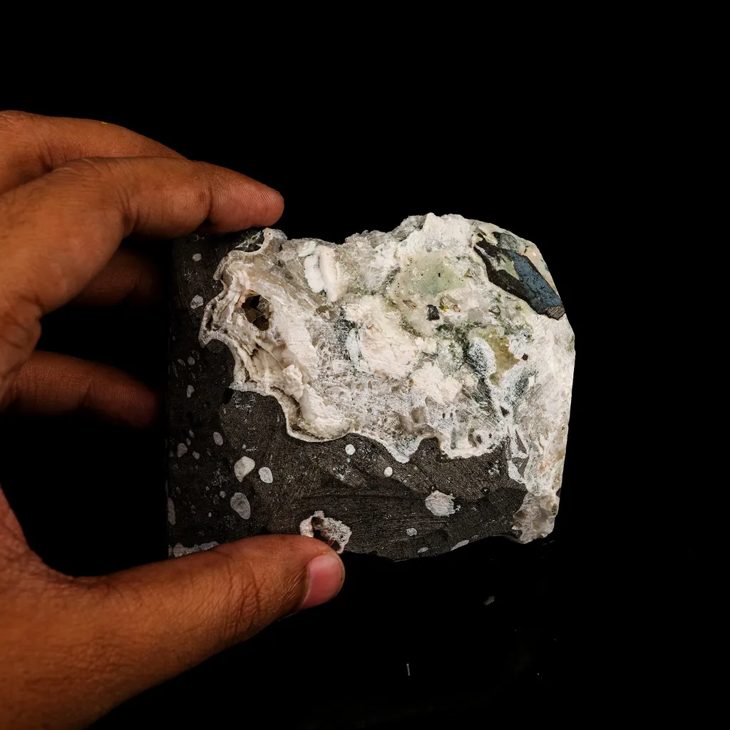 Scolecite Sprays in Stilbite Geode Natural Mineral Specimen - image 5