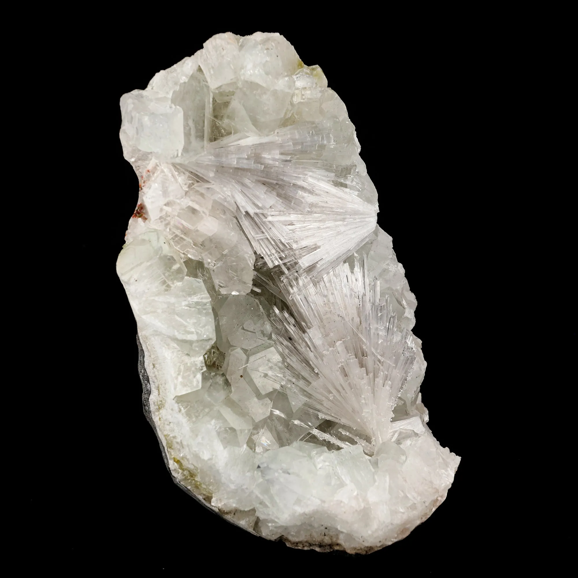 Scolecite Sprays Inside Apophyllite Geode Self Standing Natural Mineral Specimen - image 3