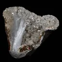 Scolecite Sprays Inside Fan Shape Heulandite Geode Natural Mineral Specimen - image 4